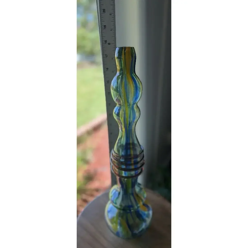 Home Essentials & Beyond Hand Blown Art Glass Vase 17.75” Vintage